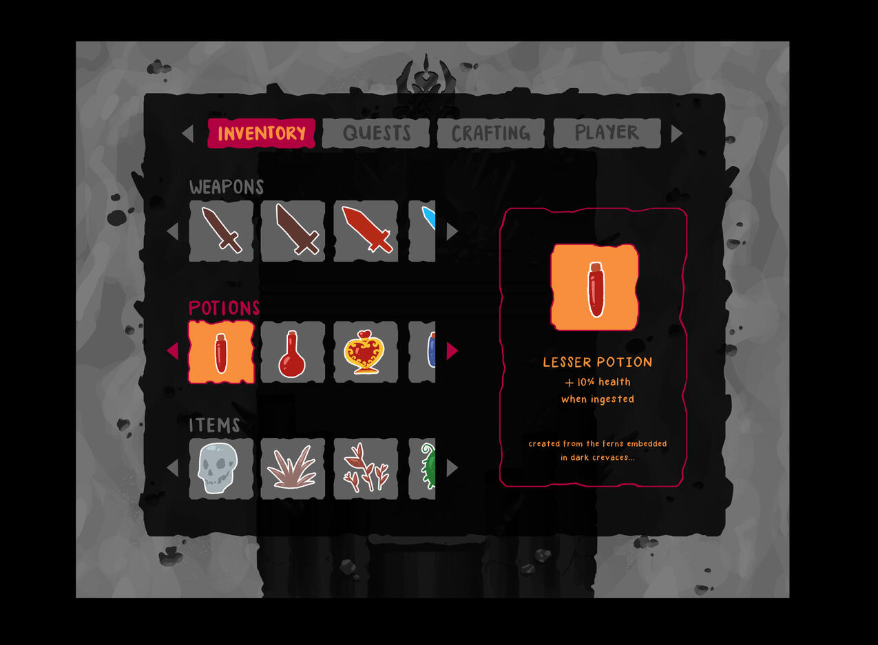 Roses for the Damned: Inventory View